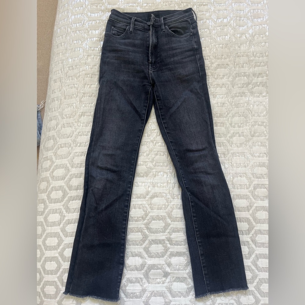 Mother Denim Size 24 Rascal Snippet Frayed Ankle - image 4